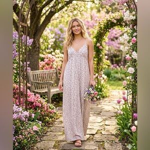 Vanilla Bay Pastel Floral Boho Maxi Dress Dreamy Cottage